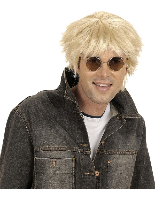 Perruque courte blonde homme