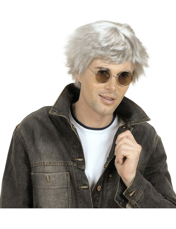 Perruque courte grise homme