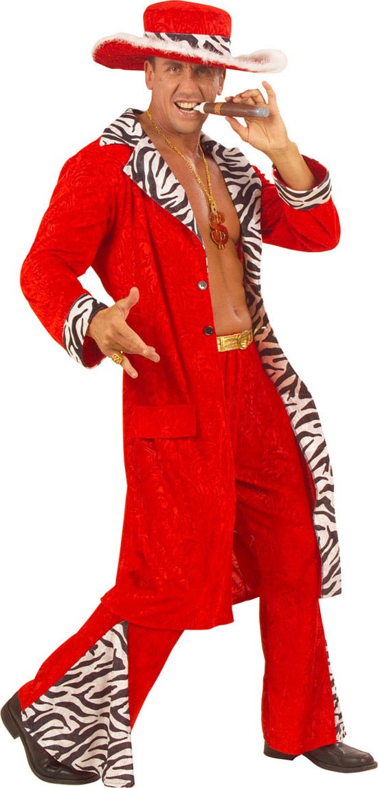 Déguisement pimp rouge homme