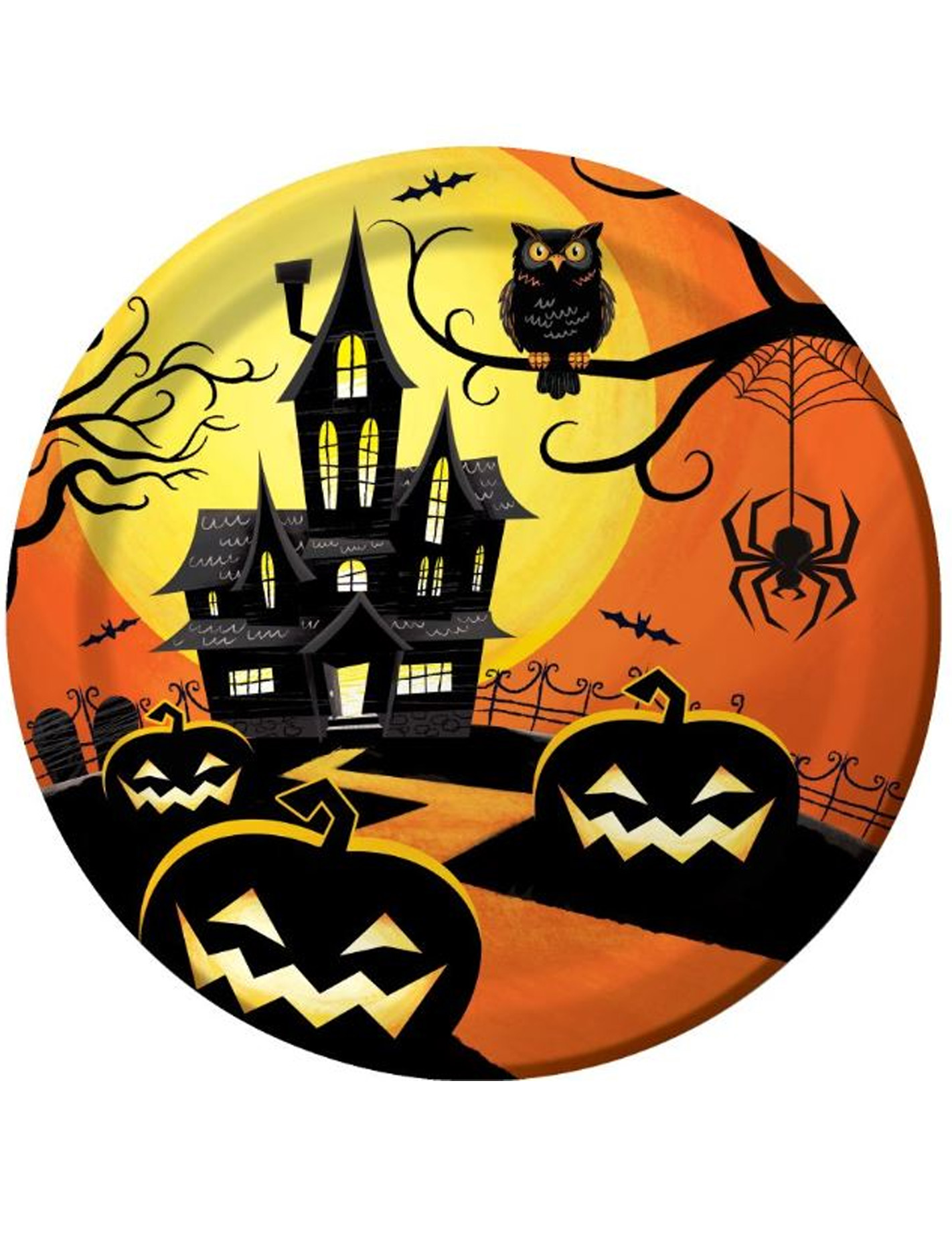 8 Assiettes Manoir hanté 23 cm Halloween