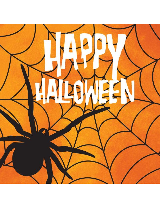 16 Serviettes en papier Orange Happy Halloween 33 x 33 cm