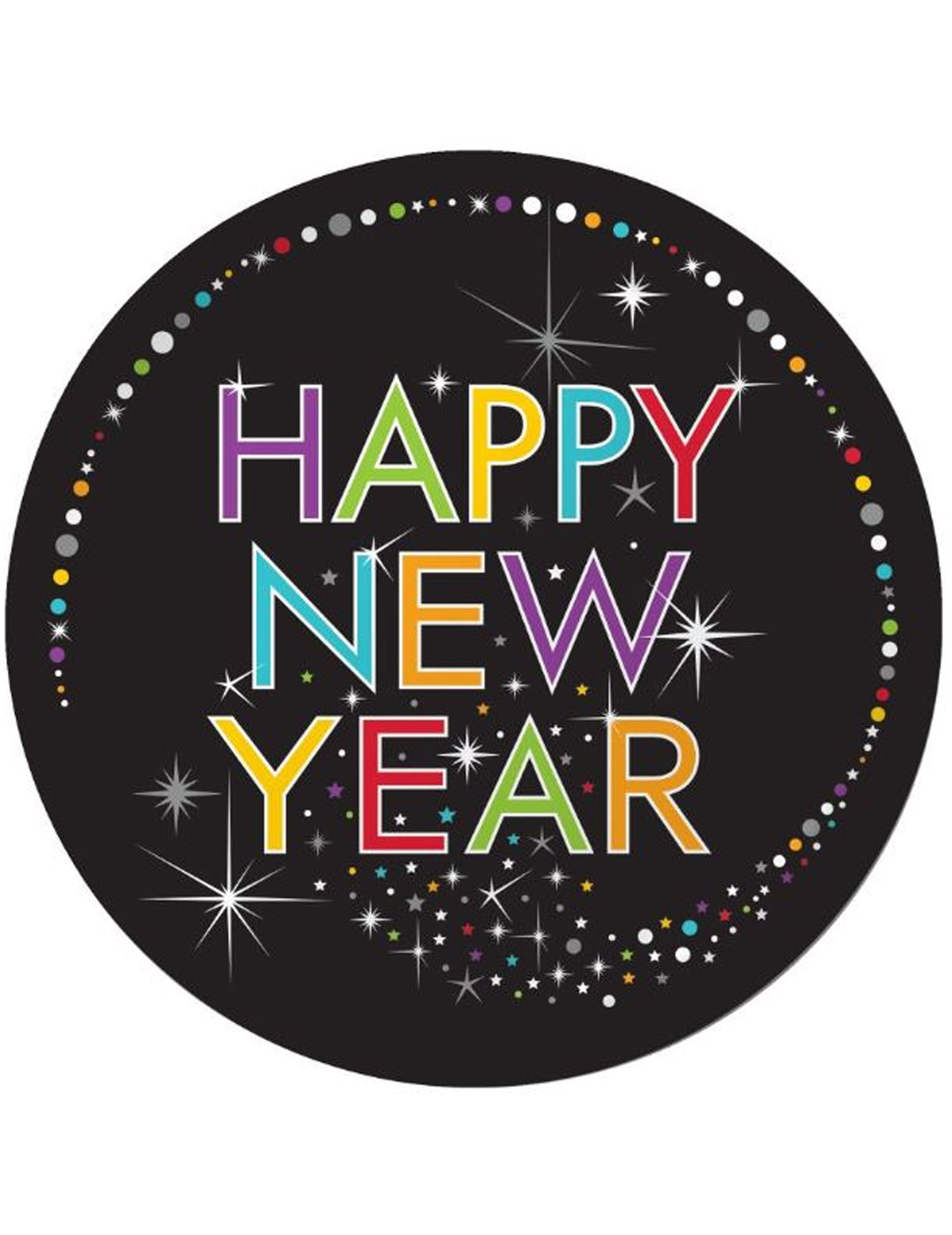 8 Assiettes en carton Happy New Year 23cm