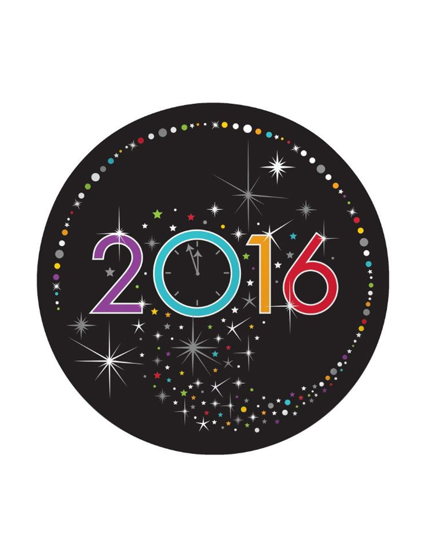 8 Petites assiettes en carton Happy New Year 2016 18 cm