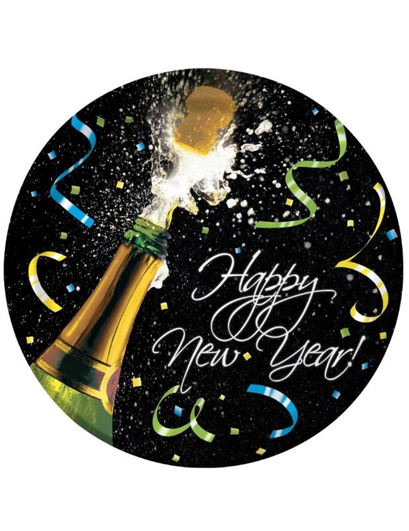 8 Assiettes New Year Cotillons 23 cm