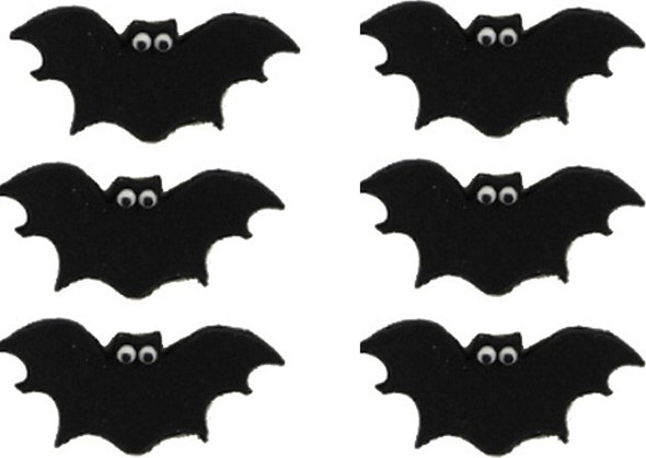 6 Mini disques en sucre chauve-souris Halloween