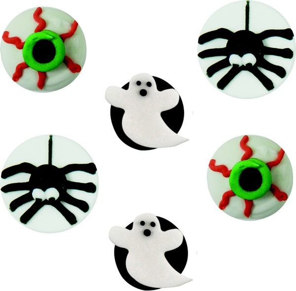 6 Mini disques en sucre Halloween