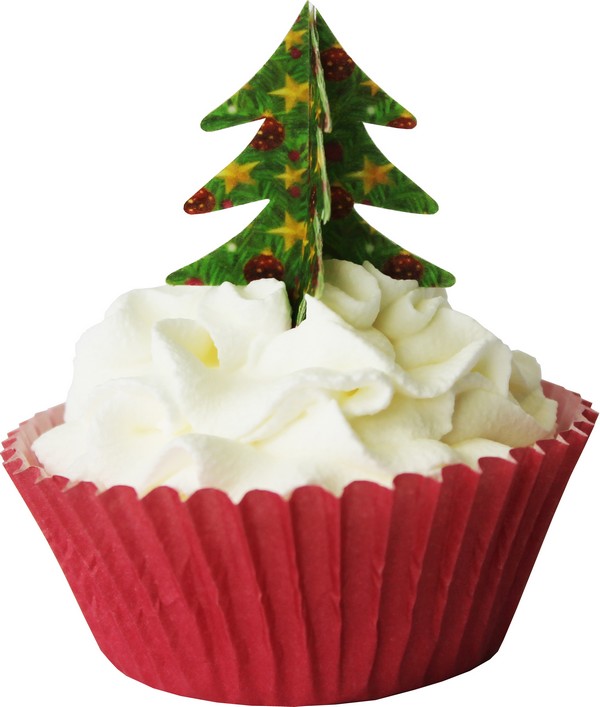 12 Décorations 3D pour gâteaux sapin de Noël