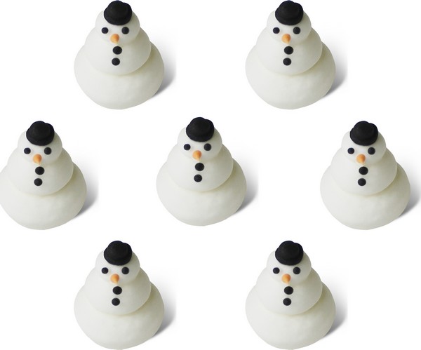7 Mini bonhommes de neige 1,5 cm Noël