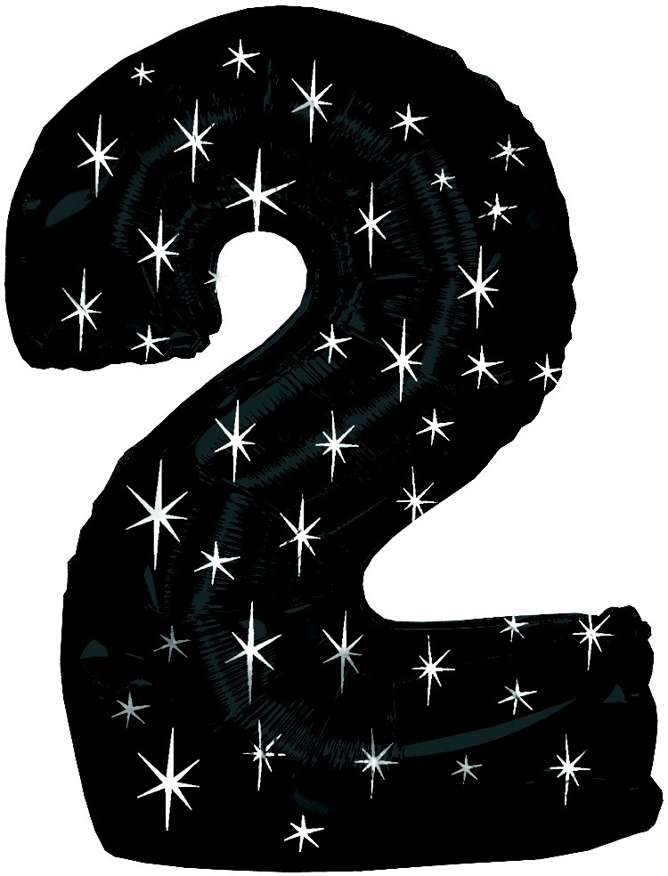 Ballon géant chiffre 2 noir 96 cm