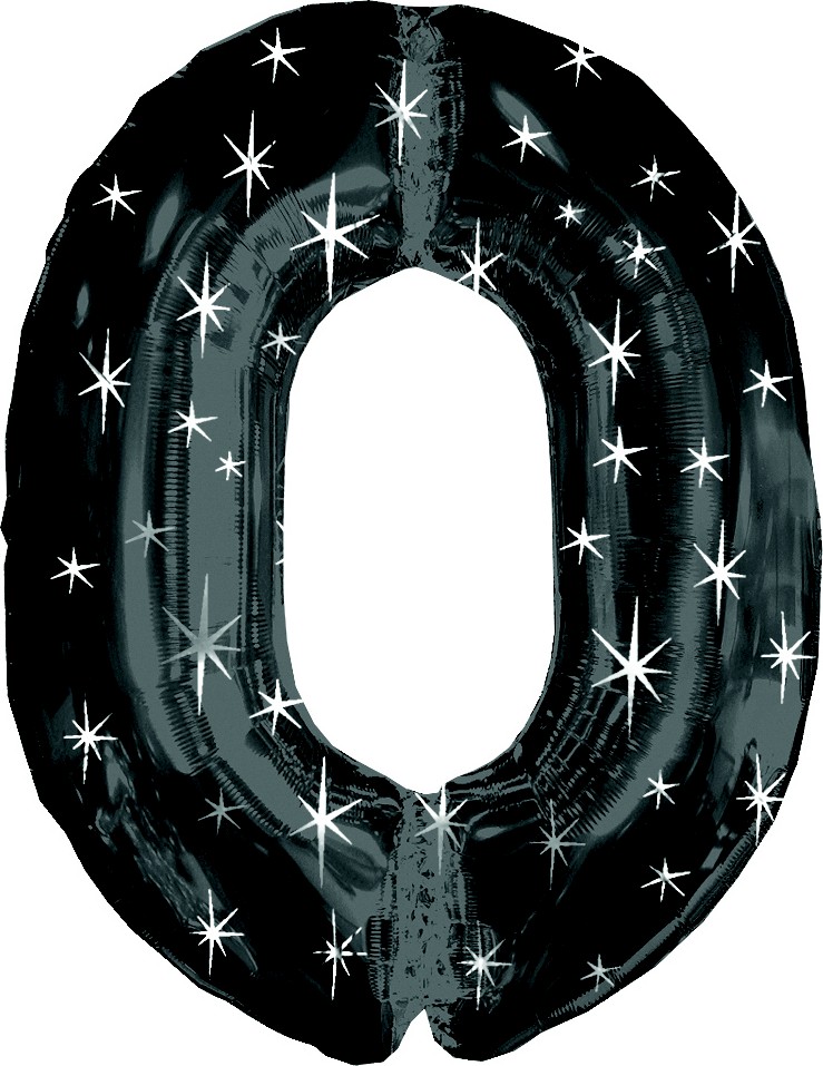 Ballon géant chiffre 0 noir 96 cm