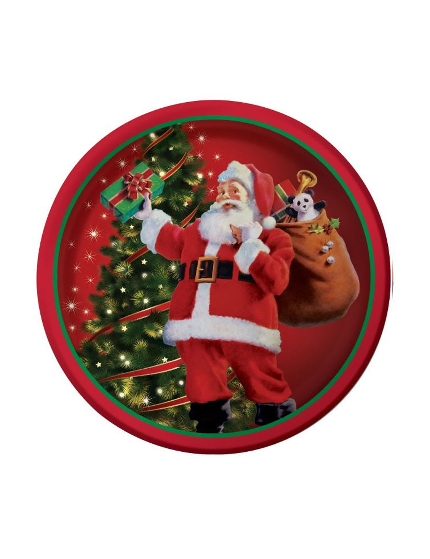 8 Petites Assiettes Cadeaux du Père Noël 18 cm