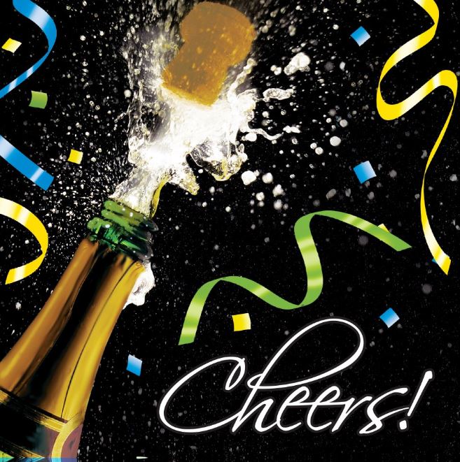 16 Serviettes en papier Noir Cheers Cotillons 33 x 33 cm