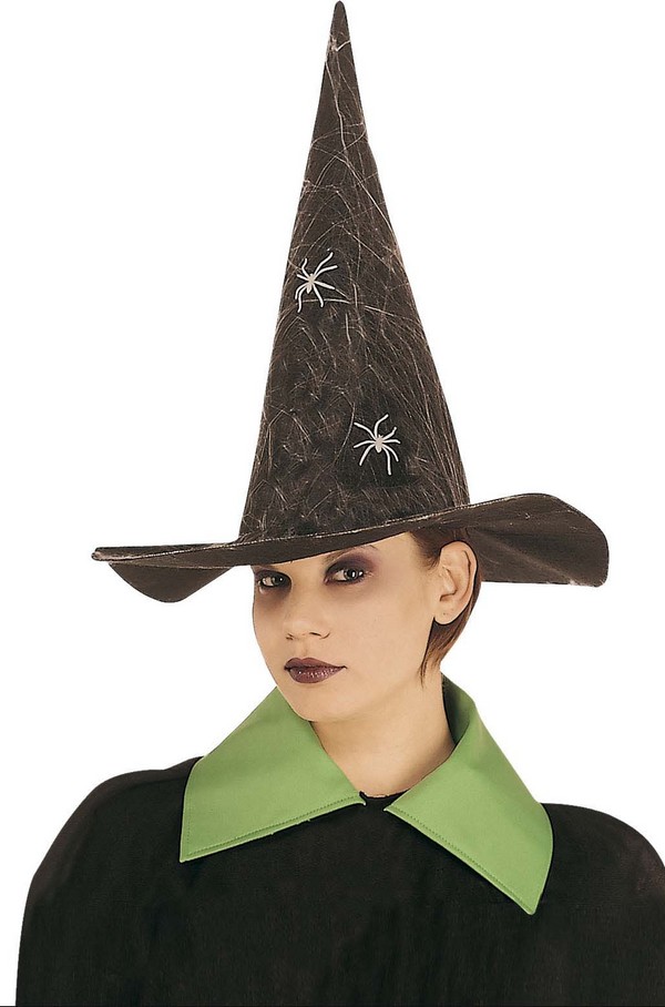 Chapeau sorcière et araignées phosphorescentes Halloween