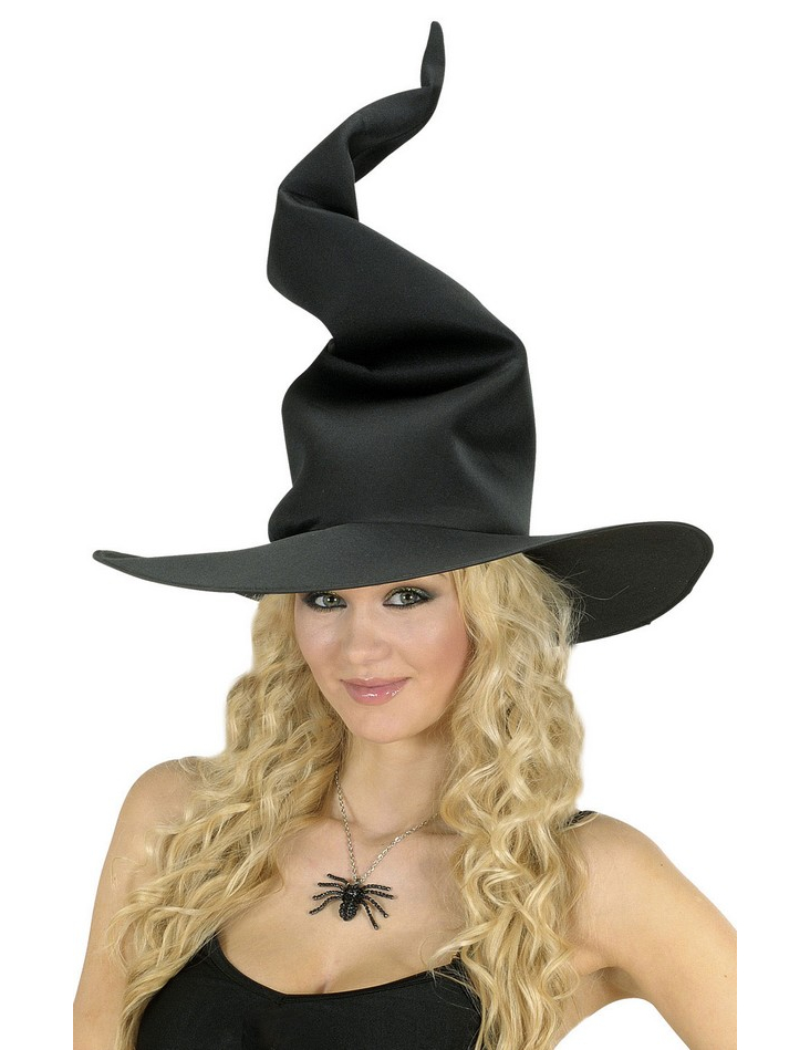 Chapeau sorcière noir tordu femme Halloween