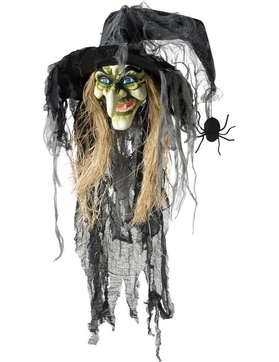 Décoration tête de sorcière 120 cm Halloween