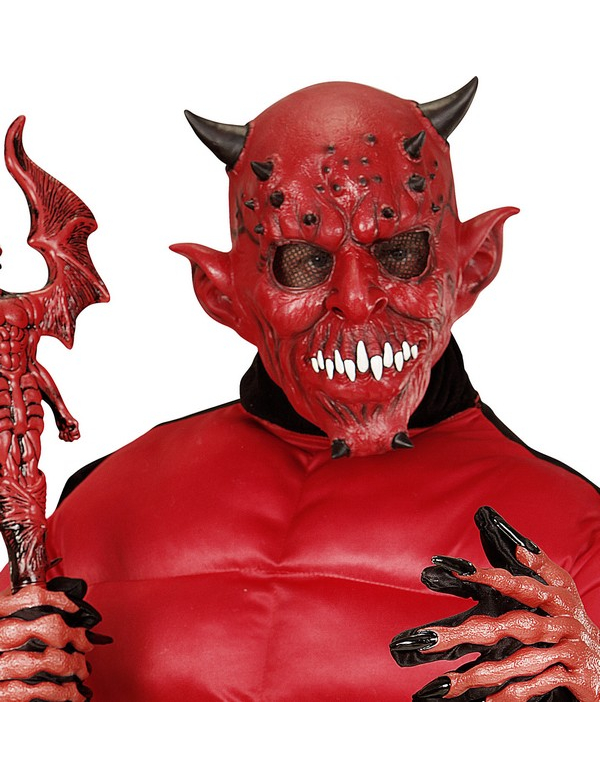 Masque démon avec cornes noires adulte Halloween