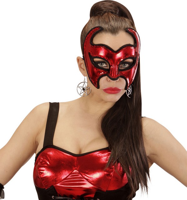Loup démon rouge avec sequins femme Halloween