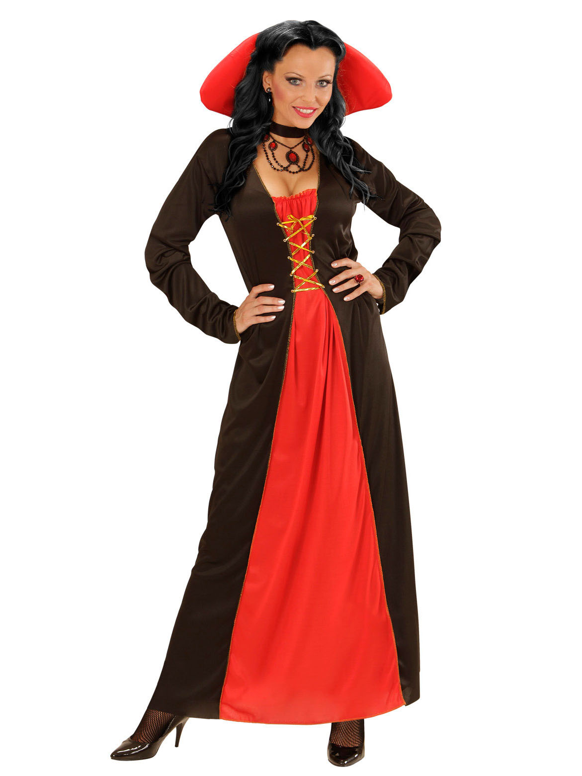 Déguisement comtesse avec grand col femme Halloween
