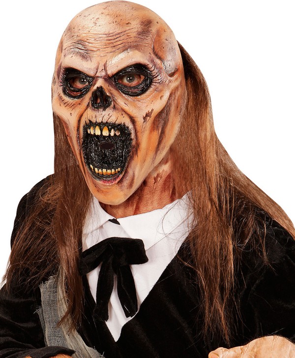 Masque zombie fossoyeur avec cheveux adulte Halloween