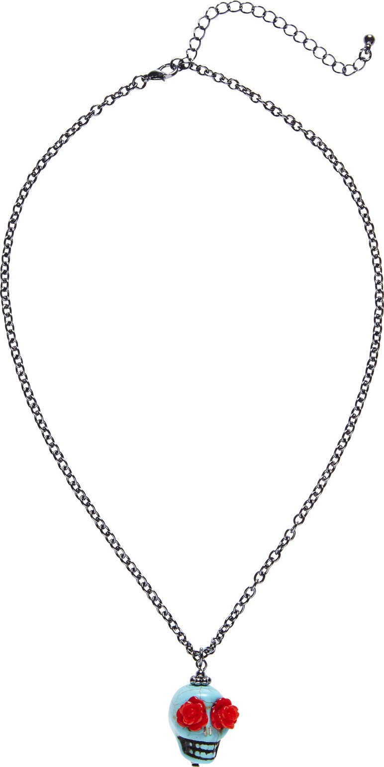 Collier crâne turquoise Halloween