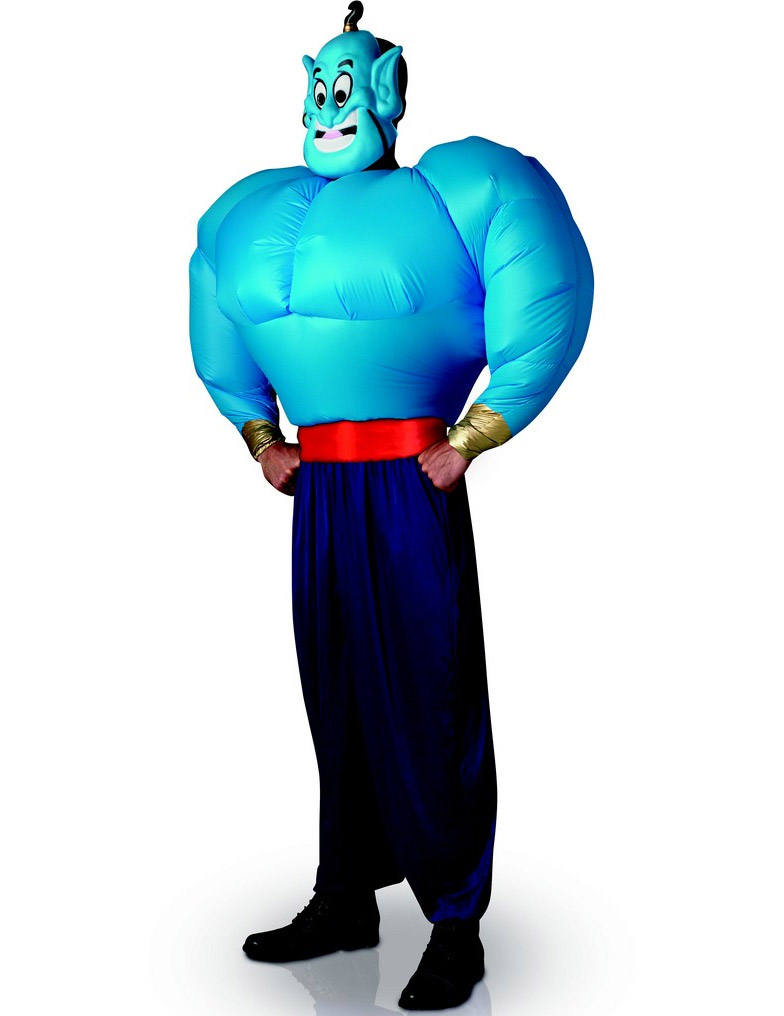 Déguisement génie d'Aladdin avec torse gonflable adulte