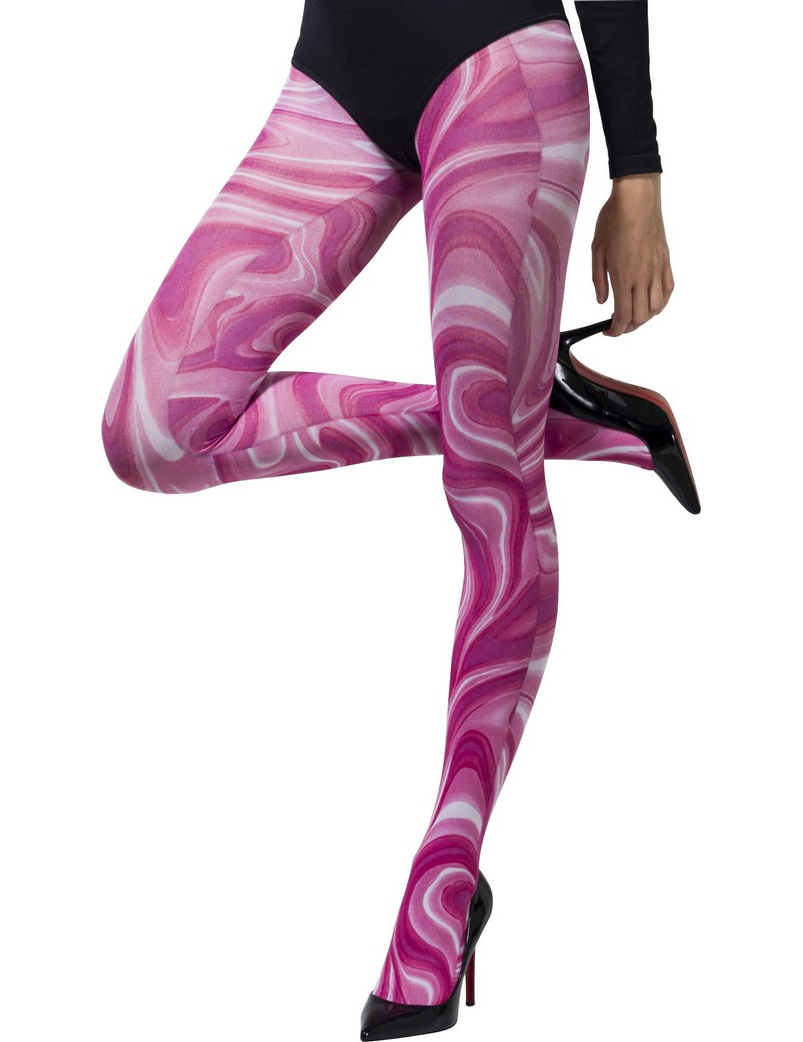Collants roses marbrés femme