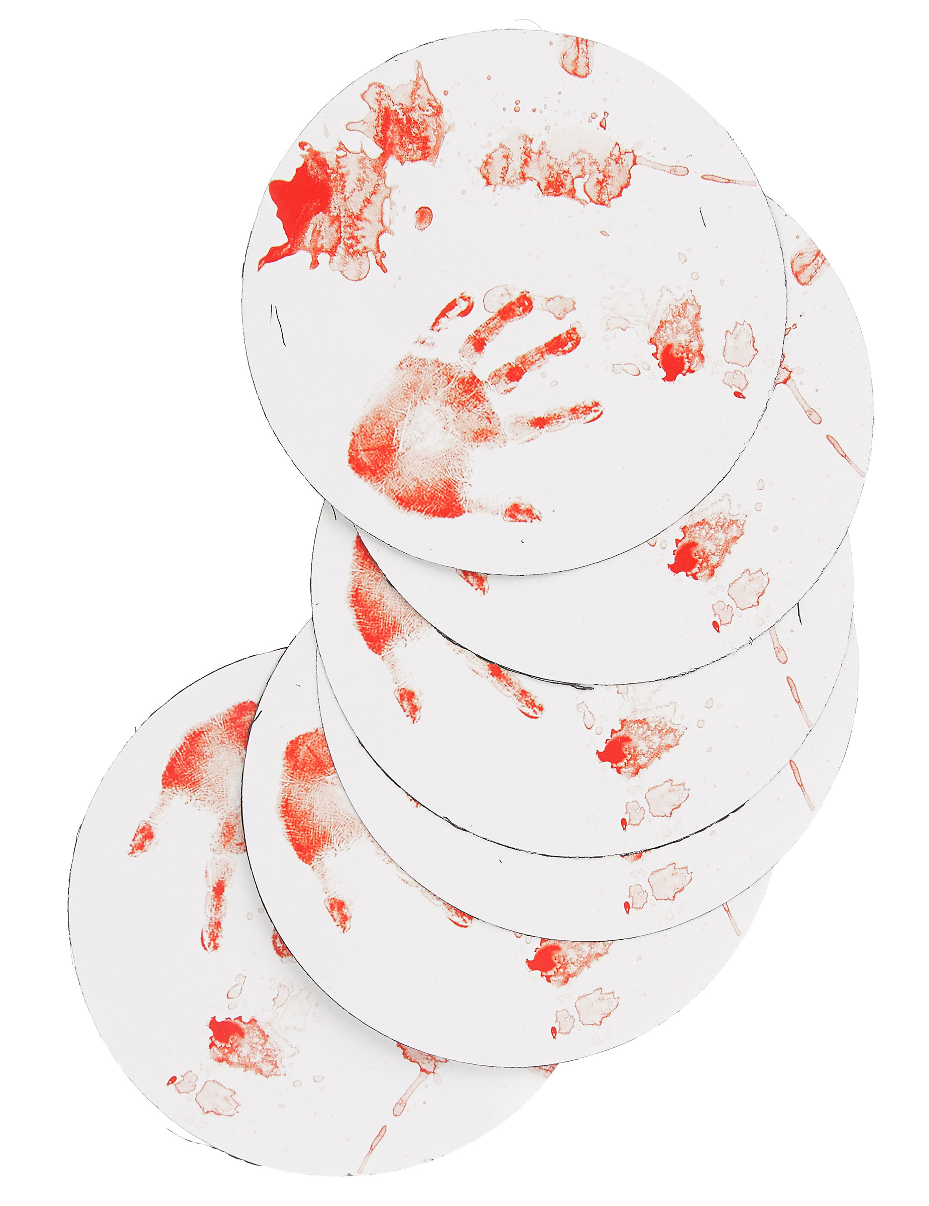 6 Dessous de verres mains ensanglantées Halloween