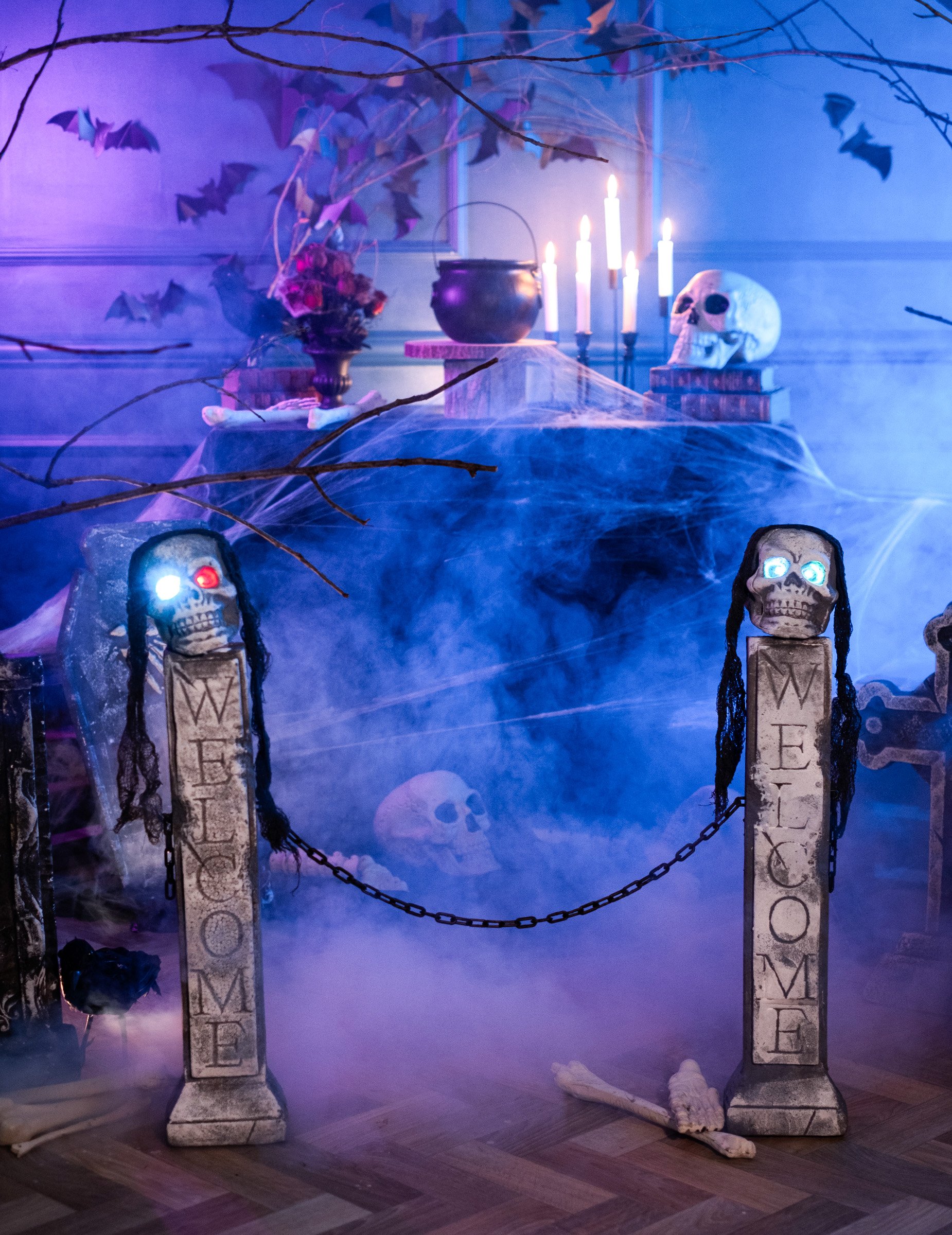 Décoration lumineuse devanture tombeau Halloween 72 cm