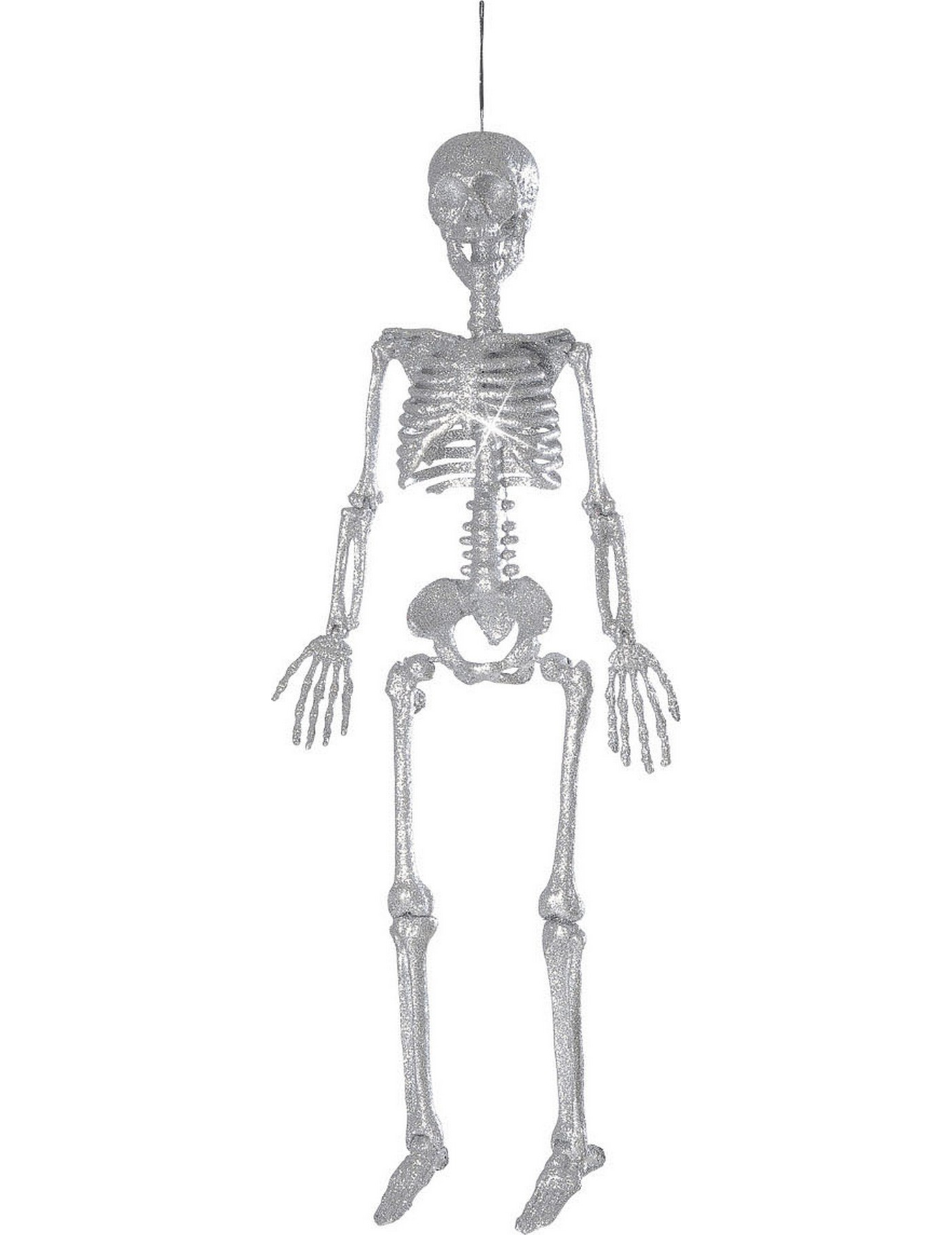 Squelette argenté à suspendre 92 cm Halloween