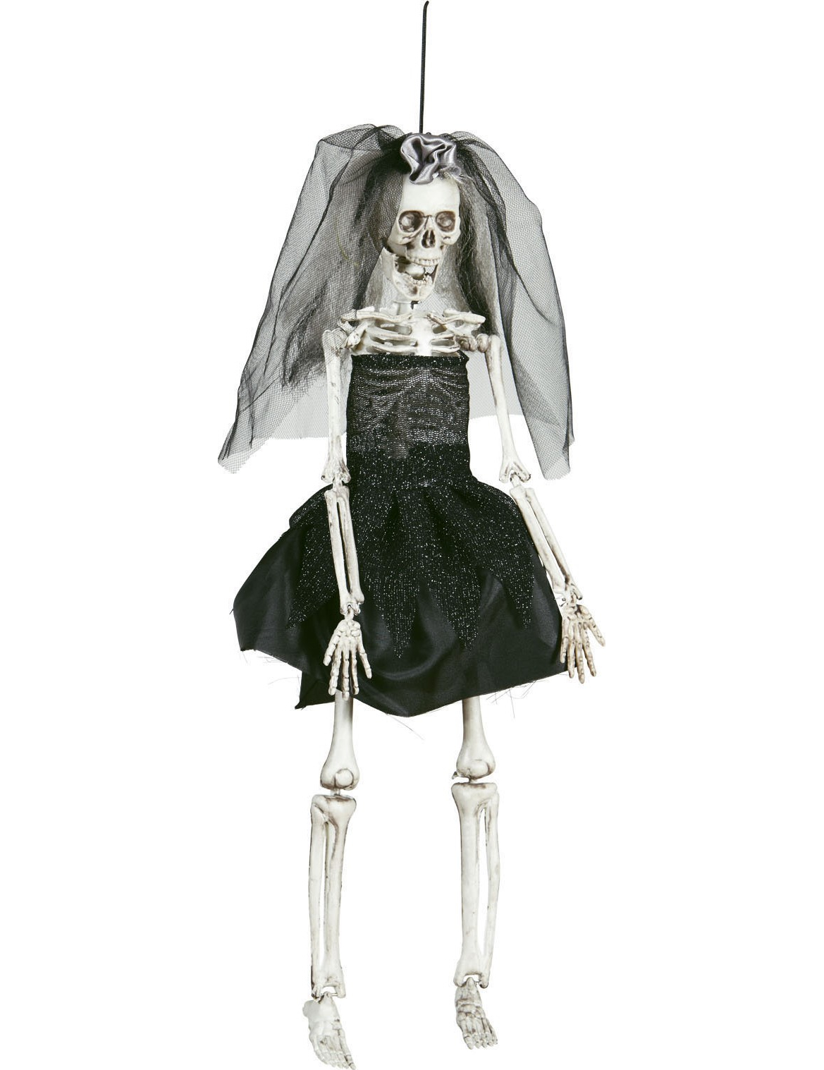 Décoration mariée noire 42 cm Halloween
