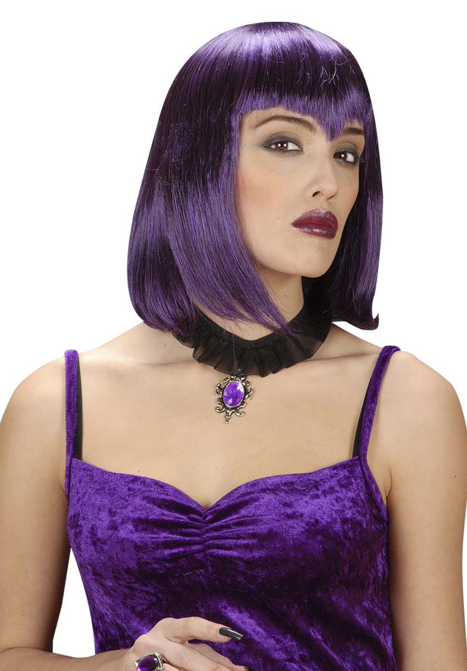 Ras de cou pendentif violet femme Halloween
