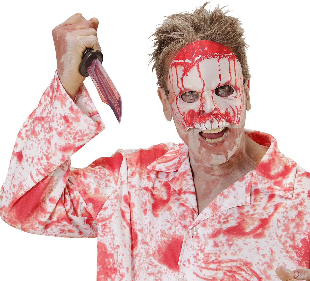 Demi masque psycho sanglant adulte Halloween