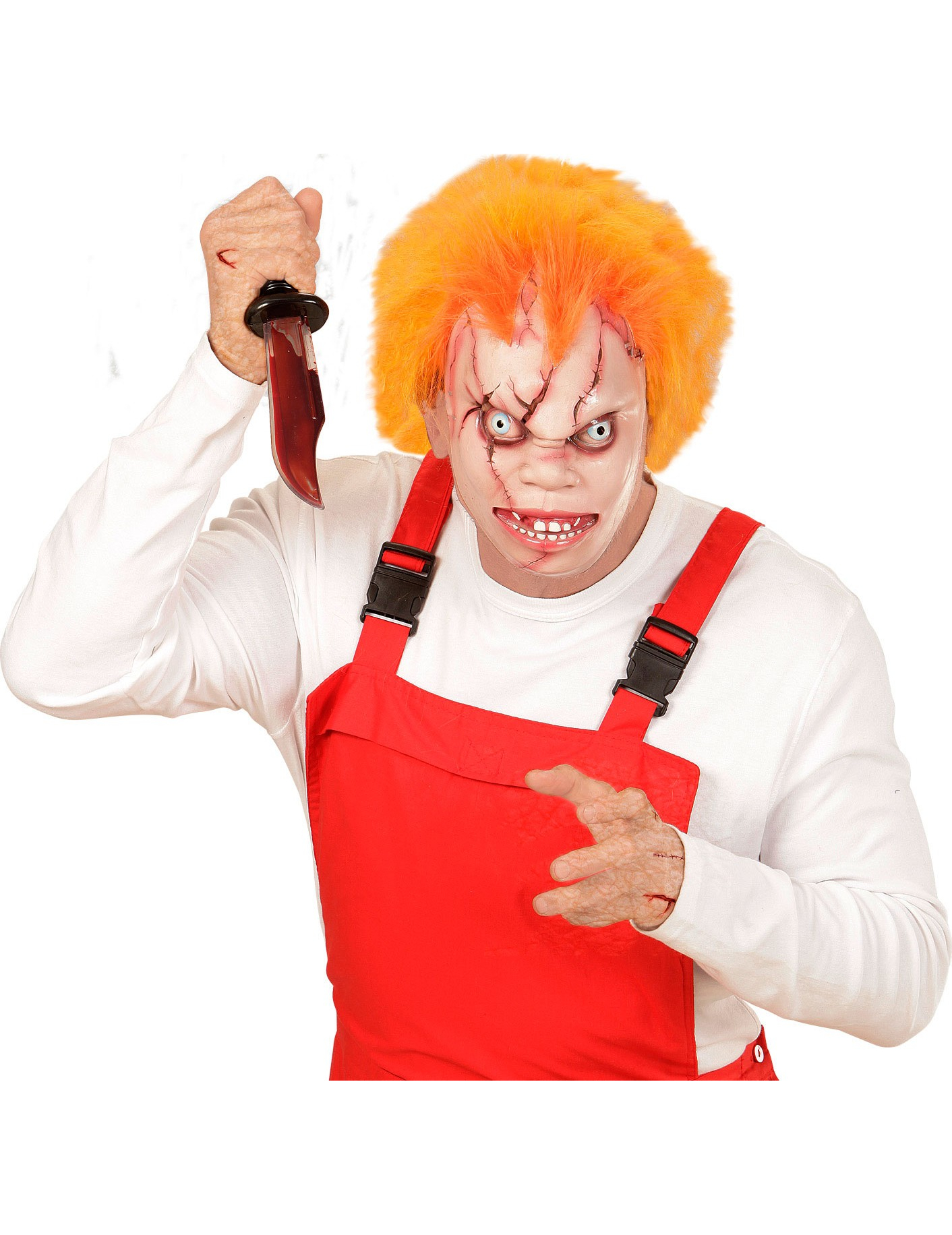 Masque poupée tueuse avec cheveux adulte Halloween