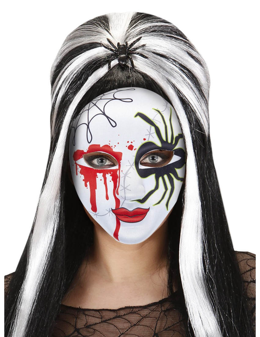 Masque araignée sanglante coloré adulte Halloween