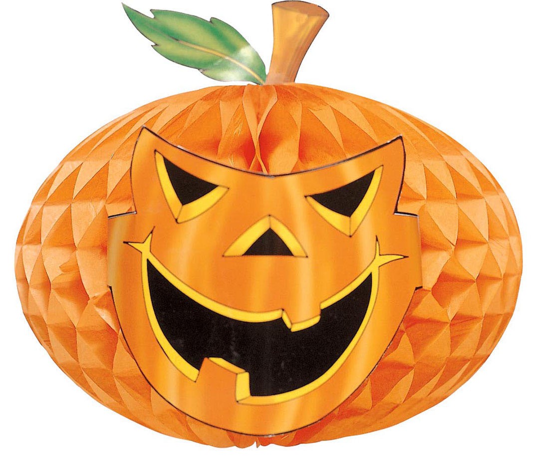 Décoration citrouille papier 30 cm Halloween