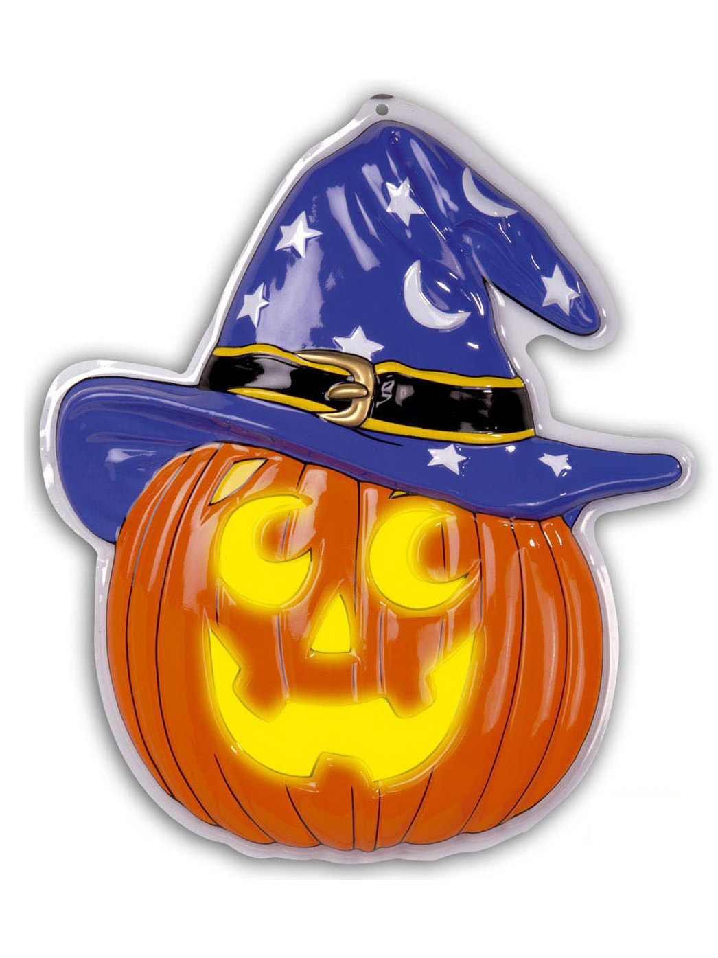 Décoration citrouille avec chapeau 45 x 52 cm Halloween
