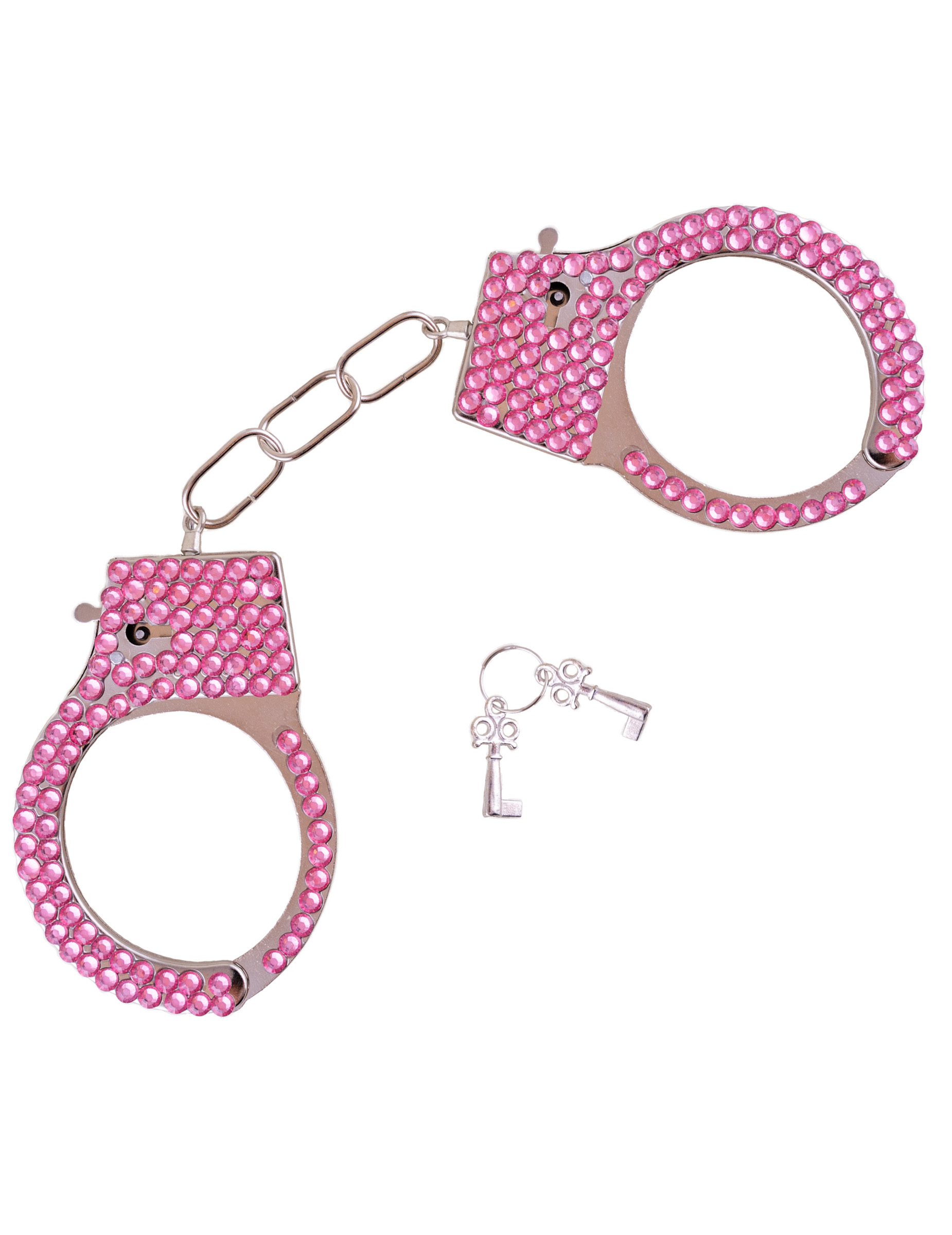 Menotte policière strass roses adulte
