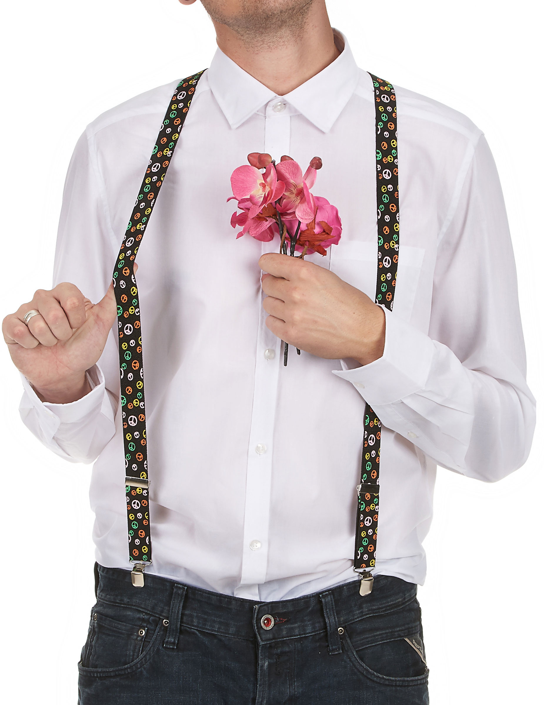 Bretelles hippie multicolore adulte