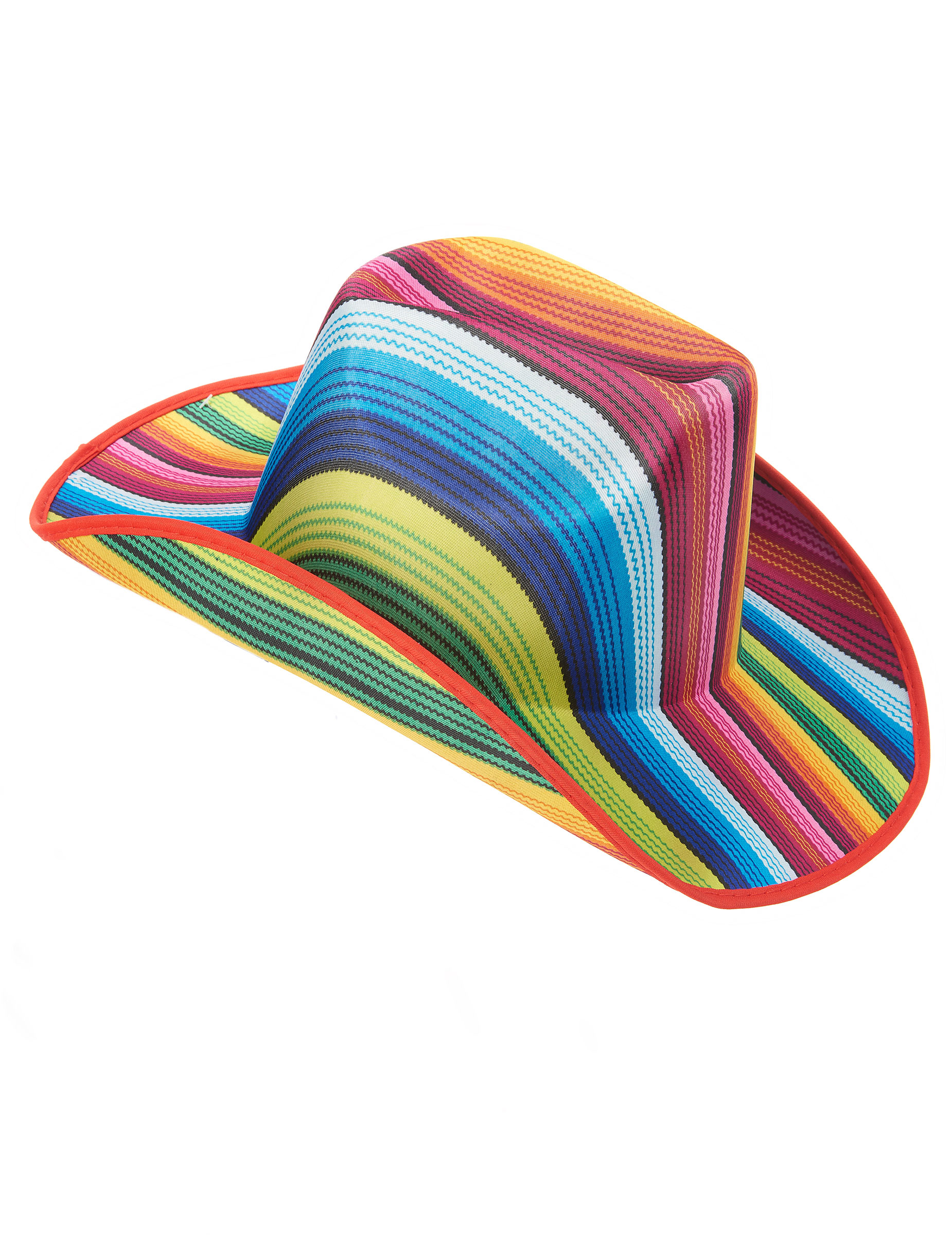 Chapeau cowboy multicolore rayé adulte