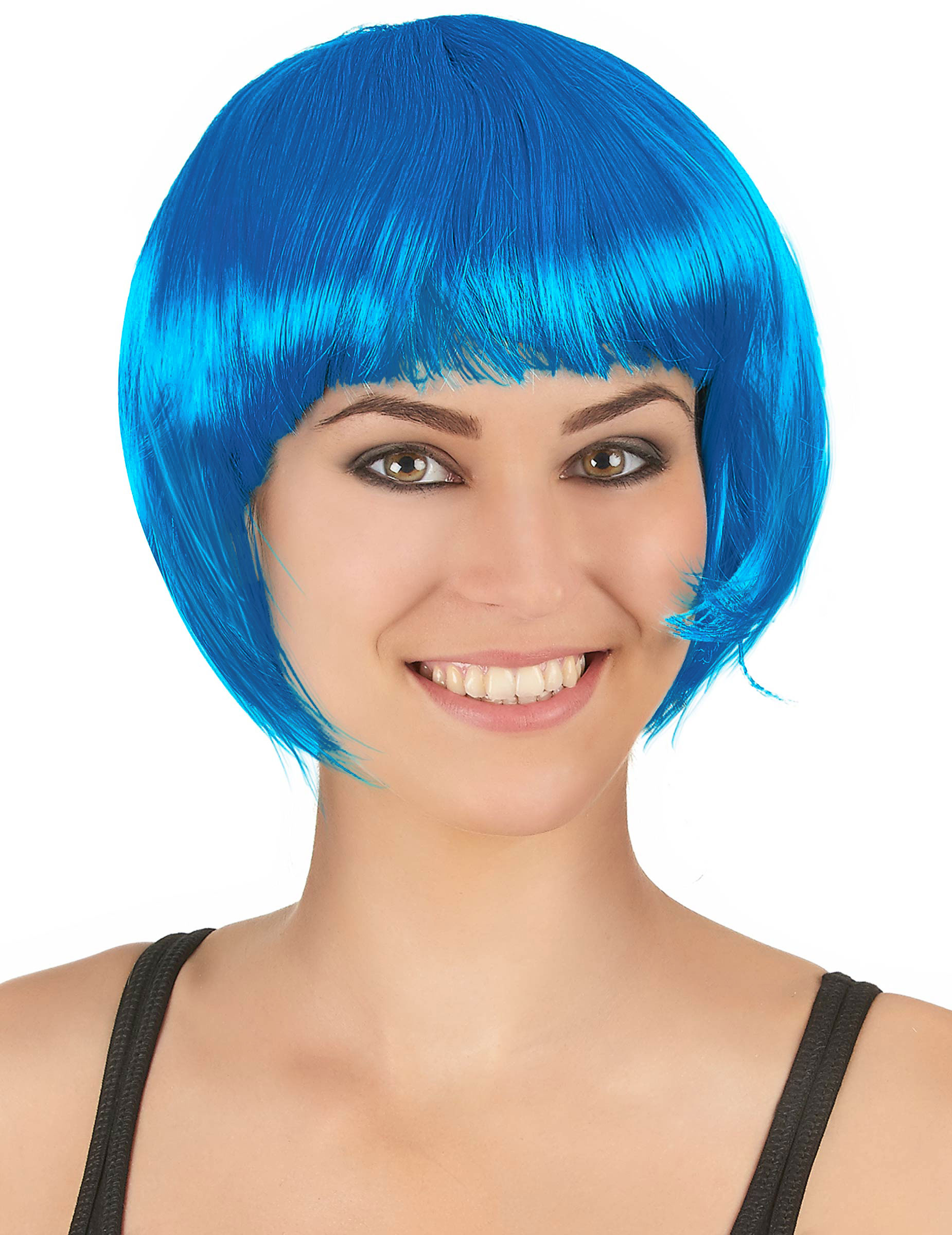 Perruque courte bleu aqua femme