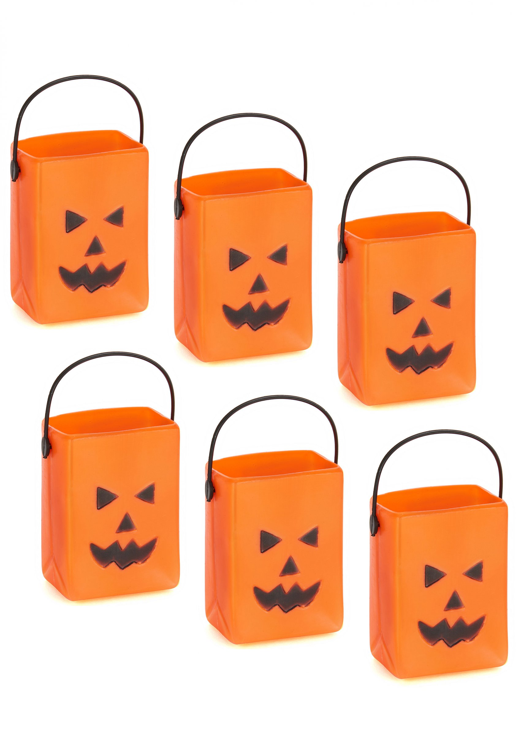 6 seaux à bonbons sachets citrouille Halloween
