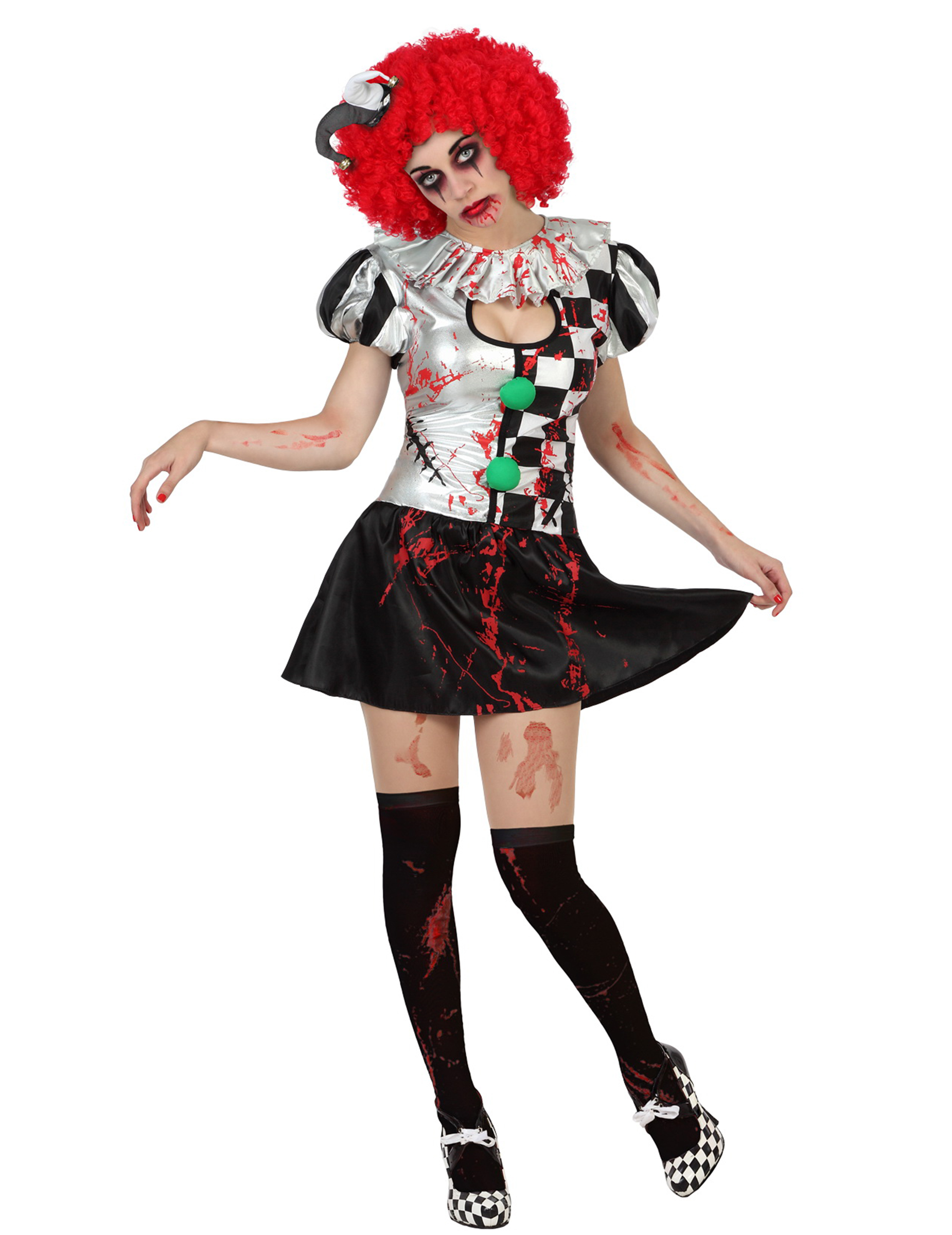 Déguisement arlequin sexy ensanglanté femme Halloween