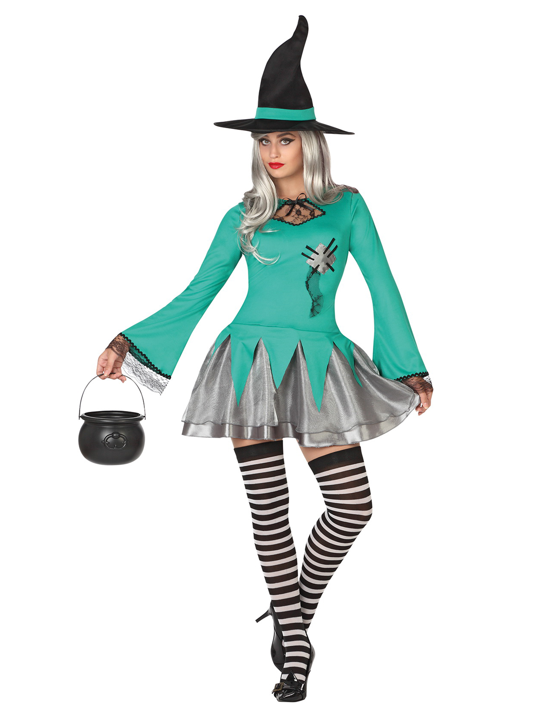 Déguisement sorcière femme vert Halloween