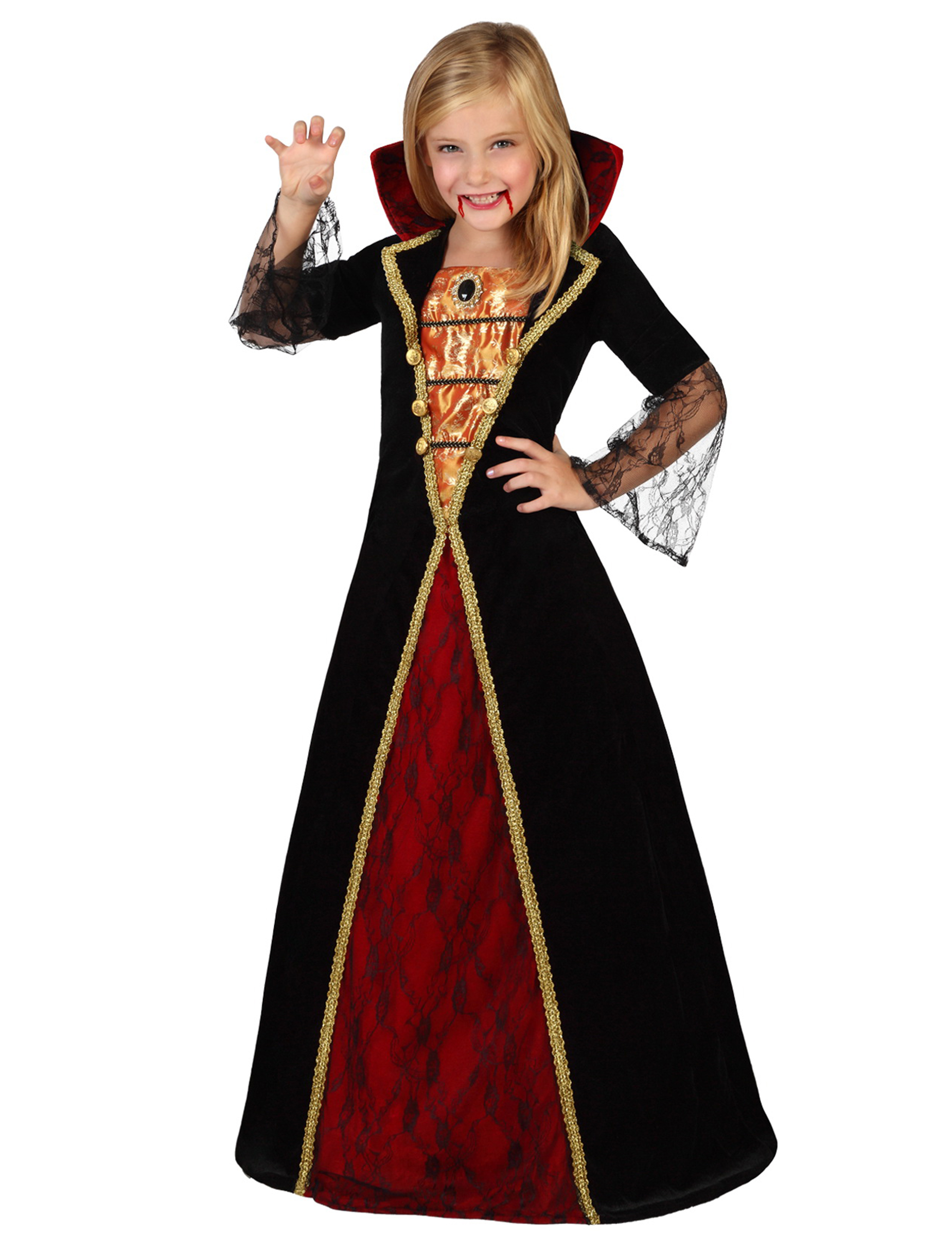 Déguisement élégant de vampire fille Halloween