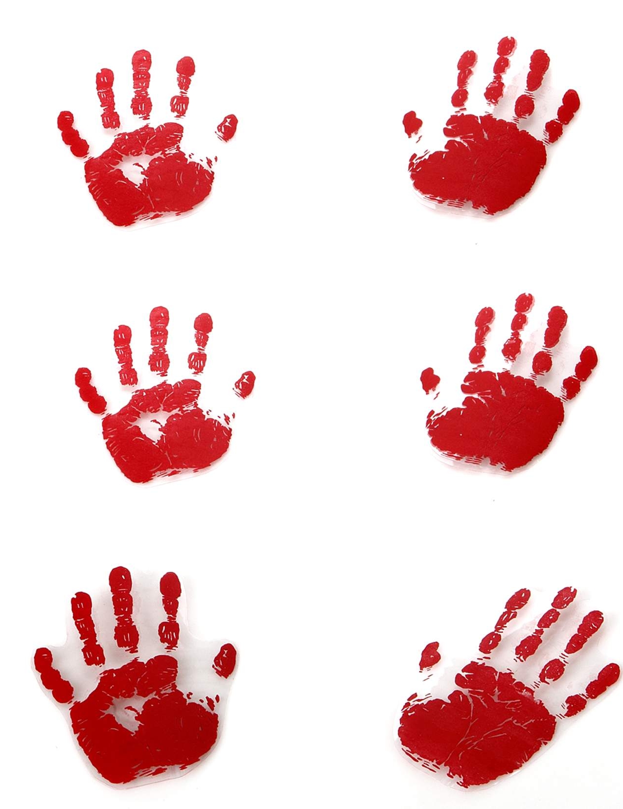 6 Empreintes de mains ensanglantées Halloween