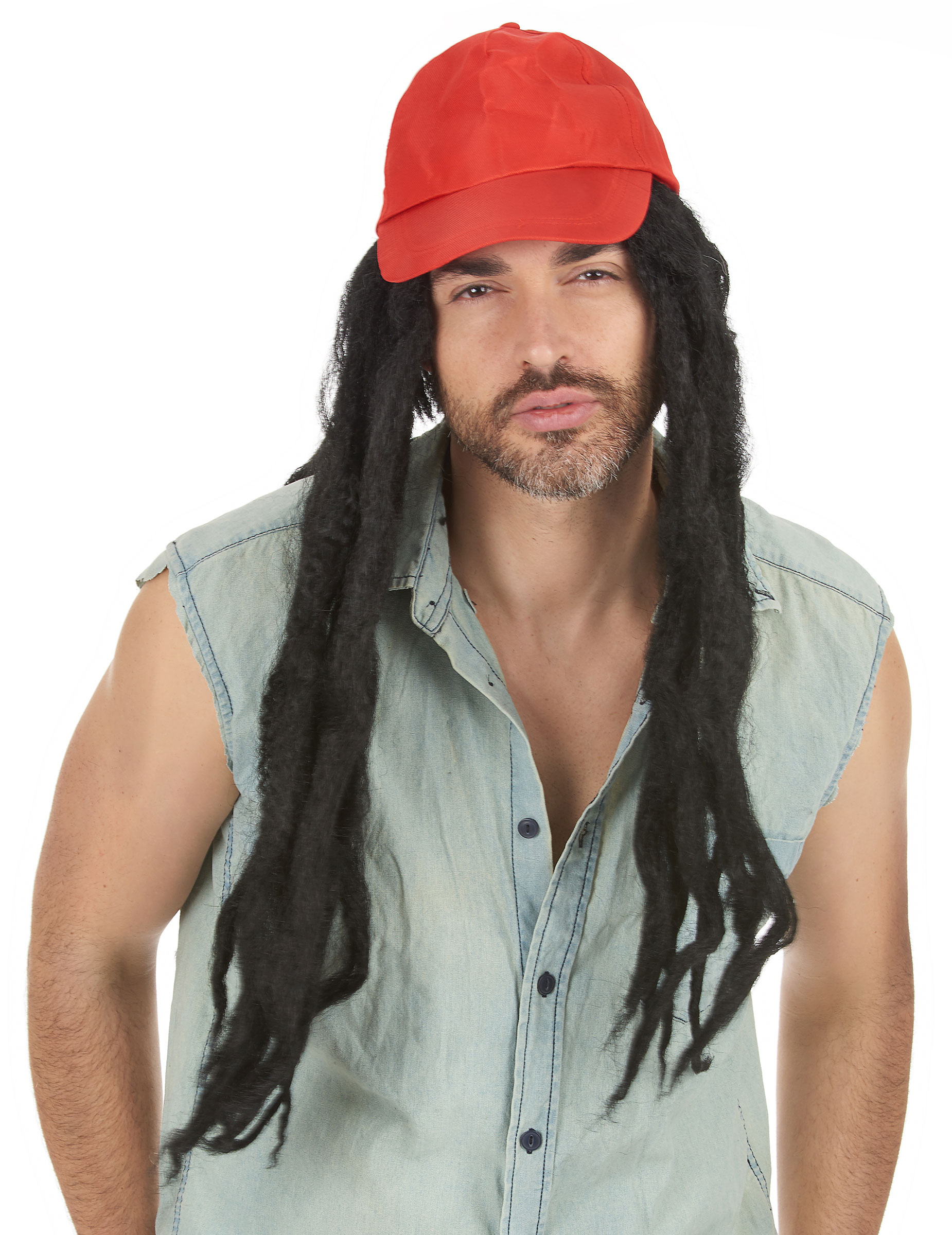 Perruque longue avec dreadlocks homme
