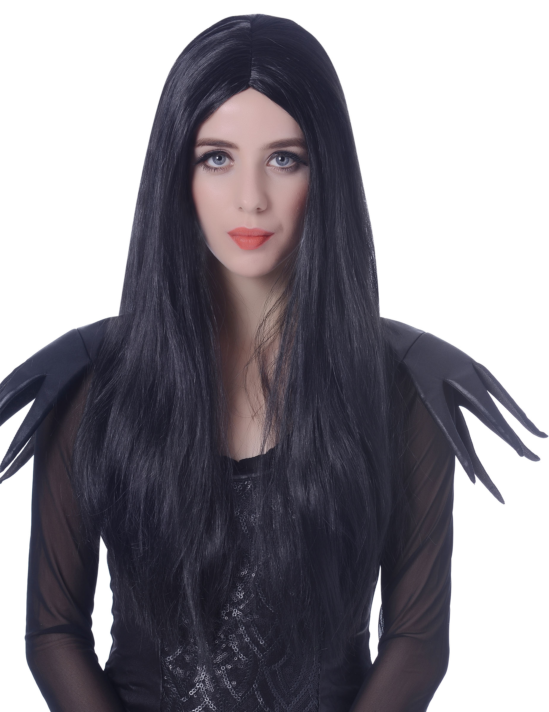 Perruque longue noire femme - 60cm