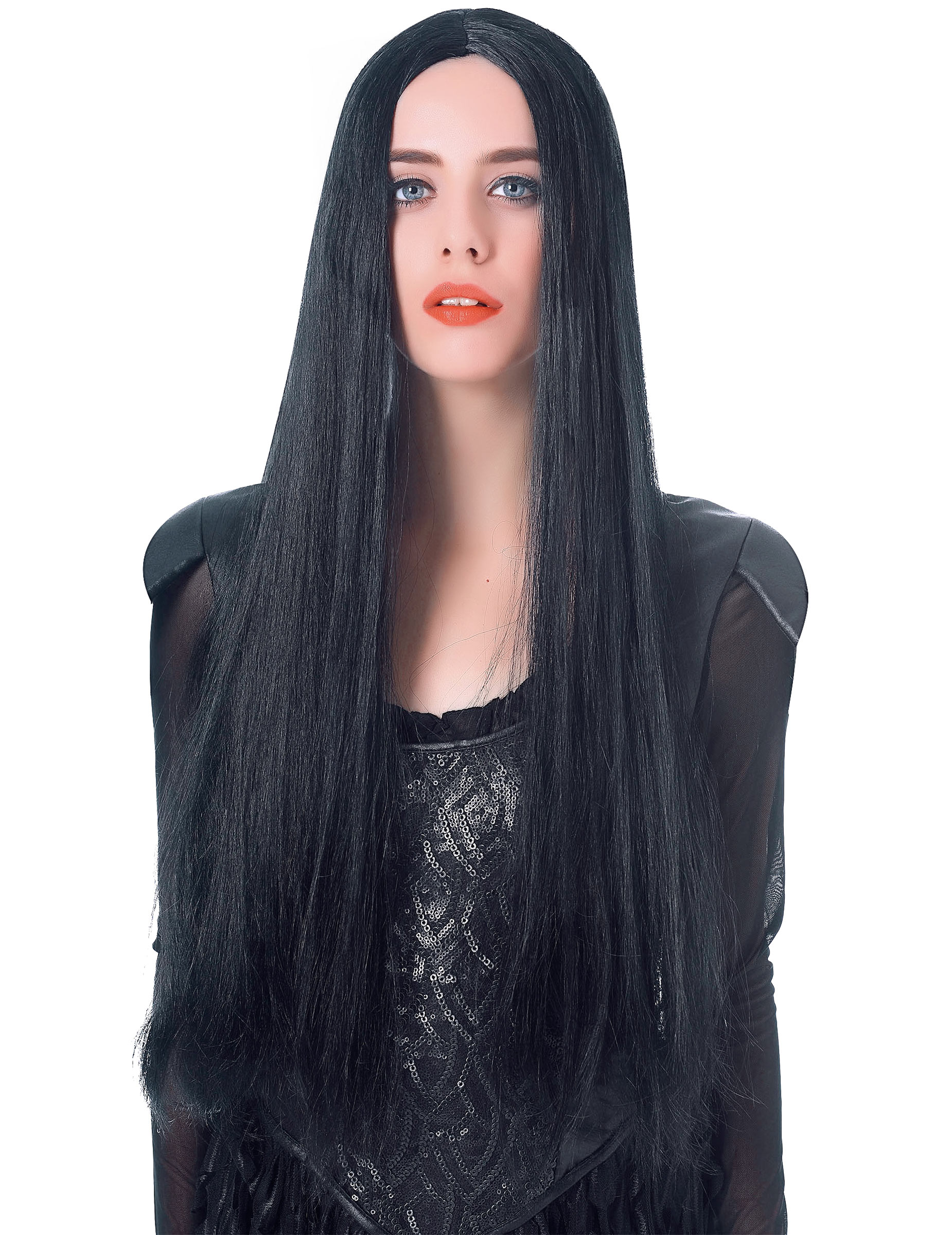 Perruque très longue noire femme - 75cm