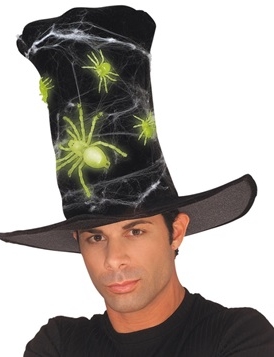 Chapeau de sorcier avec araignées phosphorescentes adulte Halloween