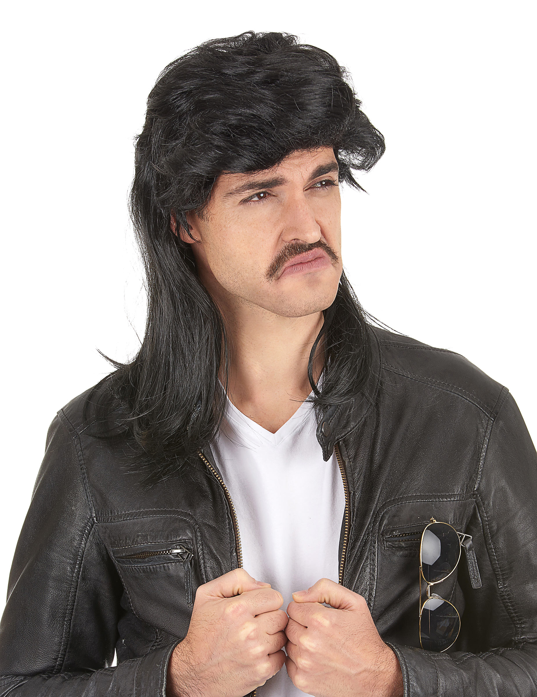 Perruque mulet noir homme
